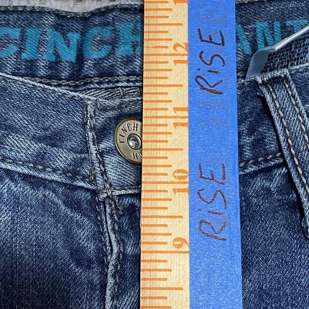Cinch Grant Jeans Mens 35x33 Blue Denim Relaxed Fit Straight Leg Distressed